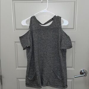 Gray Cold Shoulder Top